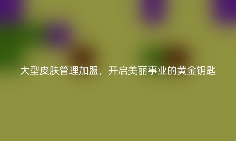 大型皮膚管理加盟，開啟美麗事業(yè)的黃金鑰匙